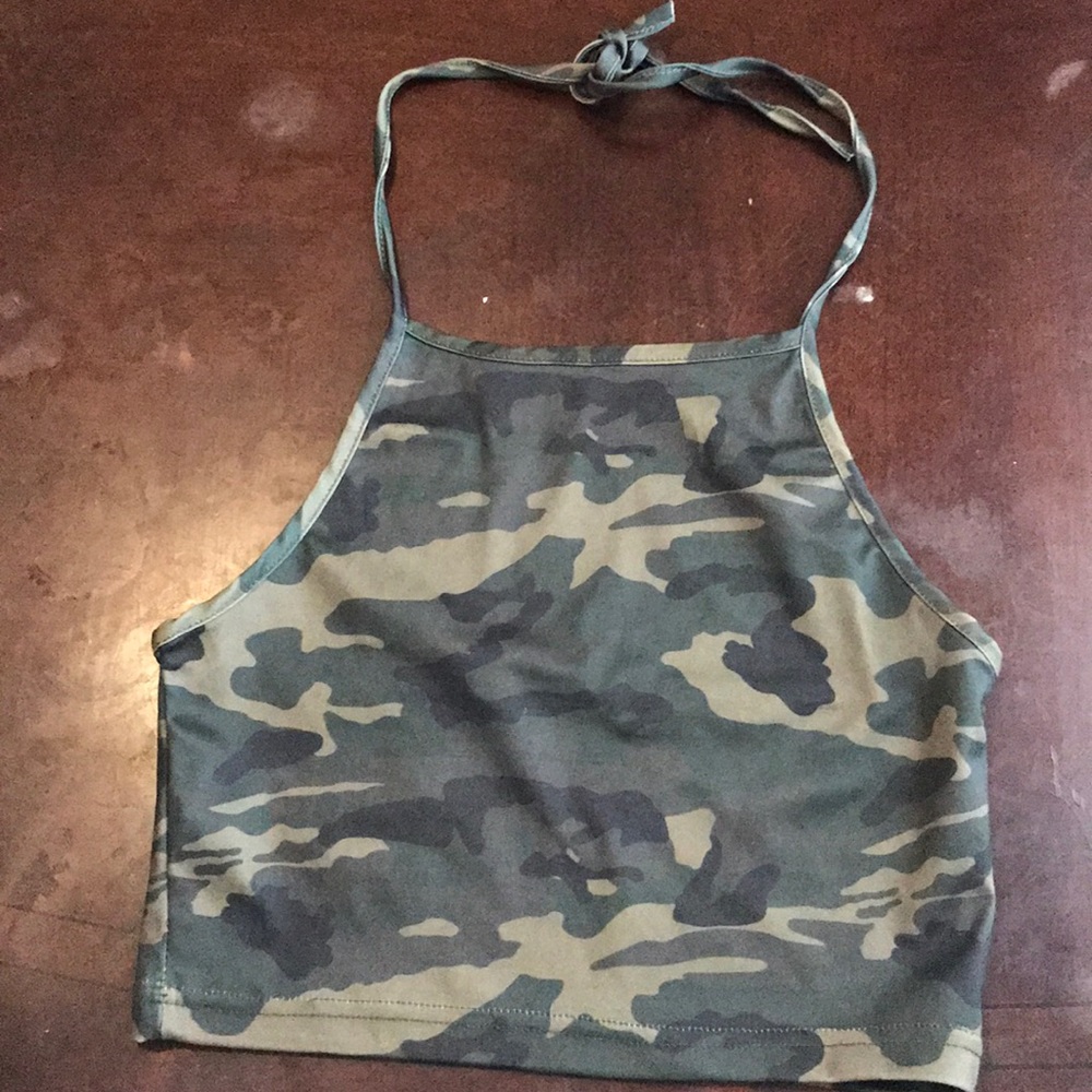Army halter crop top